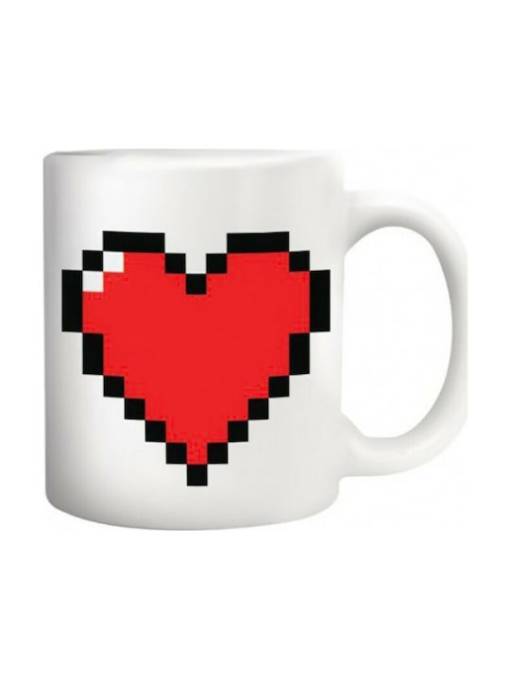 Kikkerland Heart Heat Change Mug Ceramic White 330ml