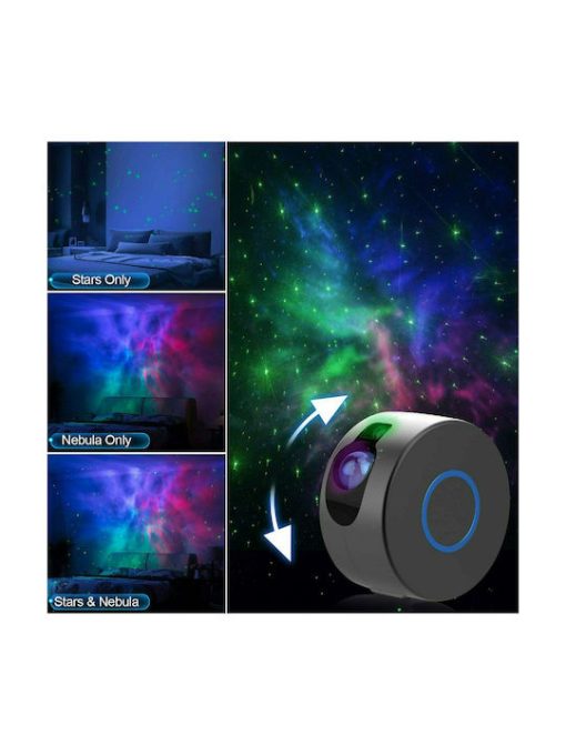 Aurora Starry Sky Rotating Children's Projector Light with Star Projection Gray 17x17x9cm