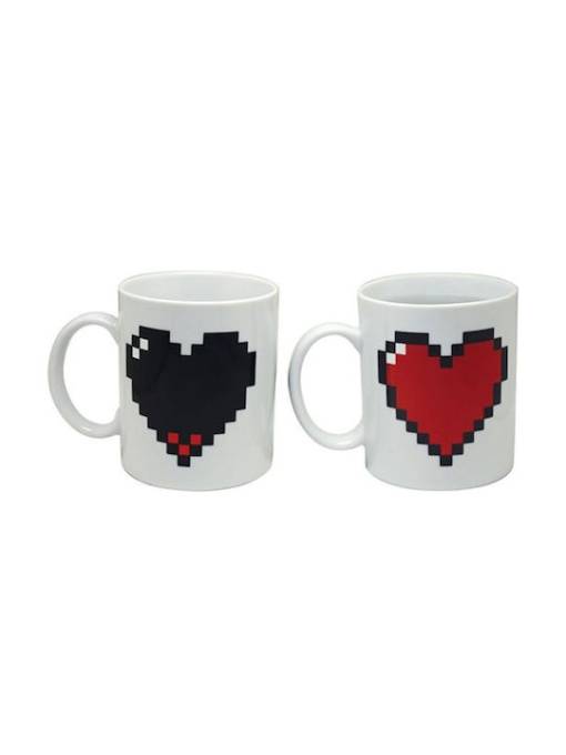 Kikkerland Heart Heat Change Mug Ceramic White 330ml