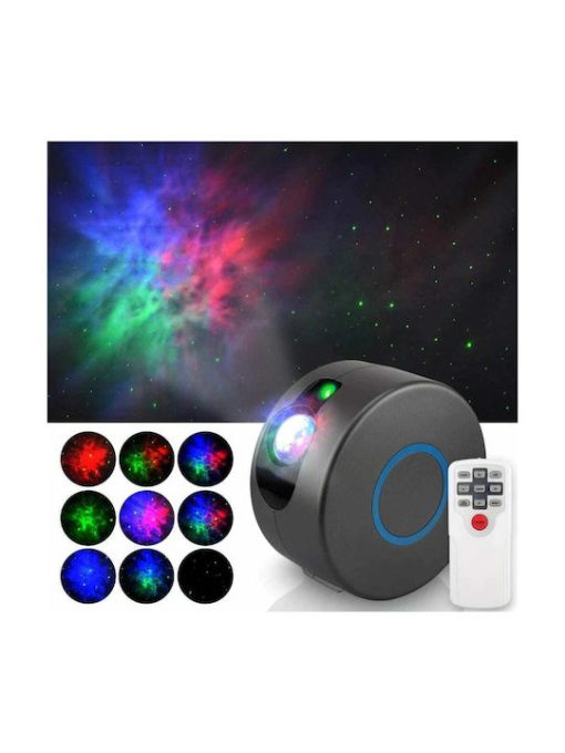 Aurora Starry Sky Rotating Children's Projector Light with Star Projection Gray 17x17x9cm