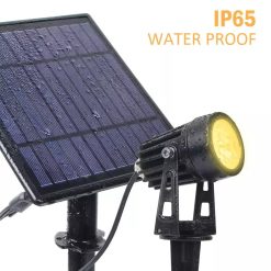 Set of 4 Studded Solar Lights Warm White 3000K with Photocell IP65