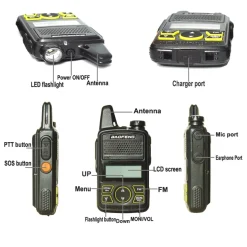 Set Baofeng BF-T1 Wireless PMR Transceiver 1.5W with Monochrome Display 2pcs