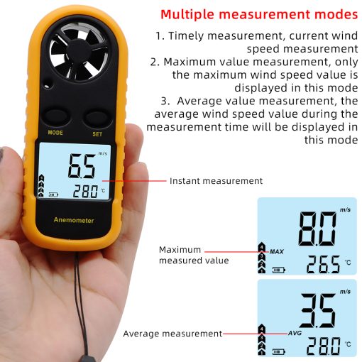 GM816 True/Average/Maximum Wind Speed ​​Anemometer