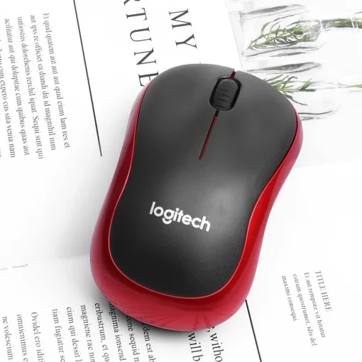 Logitech M185 Wireless Mini Mouse Black/Red