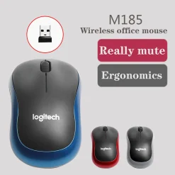 Logitech M185 Wireless Mini Mouse Black/Red