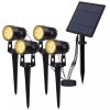 Set of 4 Studded Solar Lights Warm White 3000K with Photocell IP65