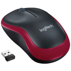 Logitech M185 Wireless Mini Mouse Black/Red