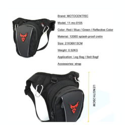 MotoCentric Rider Thigh Bag Black/Red