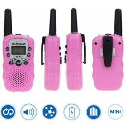 Baofeng BF-T3 Walkie Talkie with Monochrome Display Set of 2 pcs in Pink Color