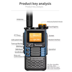 Quansheng UV-5K Walkies Talkie 5W Wireless UHF/VHF Transceiver