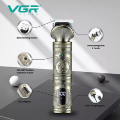 VGR 6in1 Grooming Kit Rechargeable Clipper Golden V-106