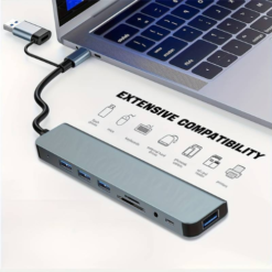 8 In 1 Adapter Hub Bleksy 3.0 Type-c Input Socket 3 Usb 2.0 Ports 1 Usb 3.0 Port 1 Usb-c Port 1 Audio Jack Port Tf Sd Card