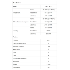 Uni-T Thermometer & Hygrometer for Indoor Use